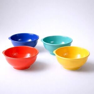 Himark Ceramic Nesting Bowls Set‎ of 4 Multicolor Good Retro Kitchenware